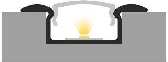 (15mm x 6.2mm) 2 Metre Recessed White LED Profile P6-1
