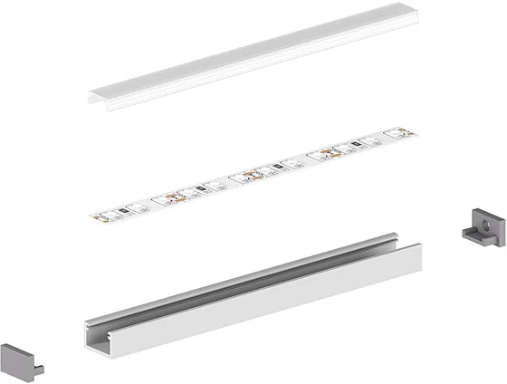 (11mm x 7mm) 2 Metre Surface Silver LED Profile P4-2