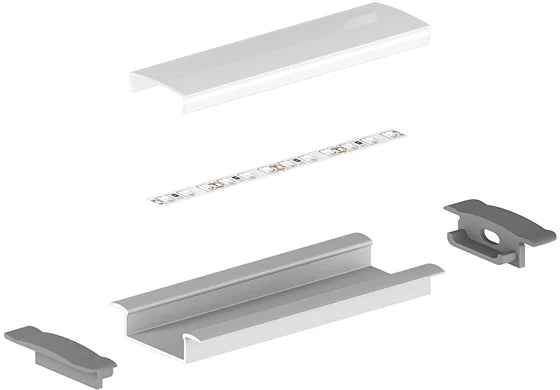 (30.8mm x 9.2mm) 1 Metre Recessed Aluminium LED Profile P14-1