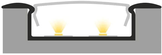 (30.8mm x 9.2mm) 1 Metre Recessed Aluminium LED Profile P14-1
