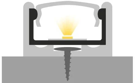 (15mm x 7mm) 1 Metre Surface Black LED Profile P4-1