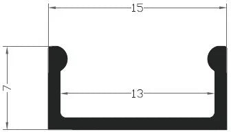 (15mm x 7mm) 2 Metre Recessed/Surface Silver LED Profile P4-1