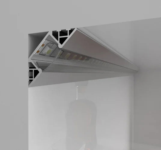 (22.7mm x 22.7mm) 1 Metre Surface Mounted Corner LED Profile P7-1