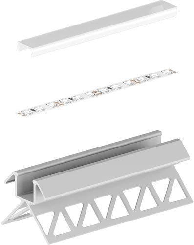 (33mm x 13.2mm) 2 Metre Recessed LED Profile Silver Anodised P17-3