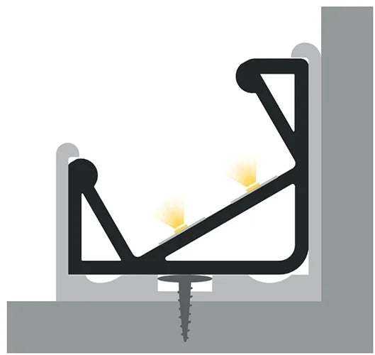 (17mm x 17mm) 1 Metre Surface Corner Black LED Profile P3-1