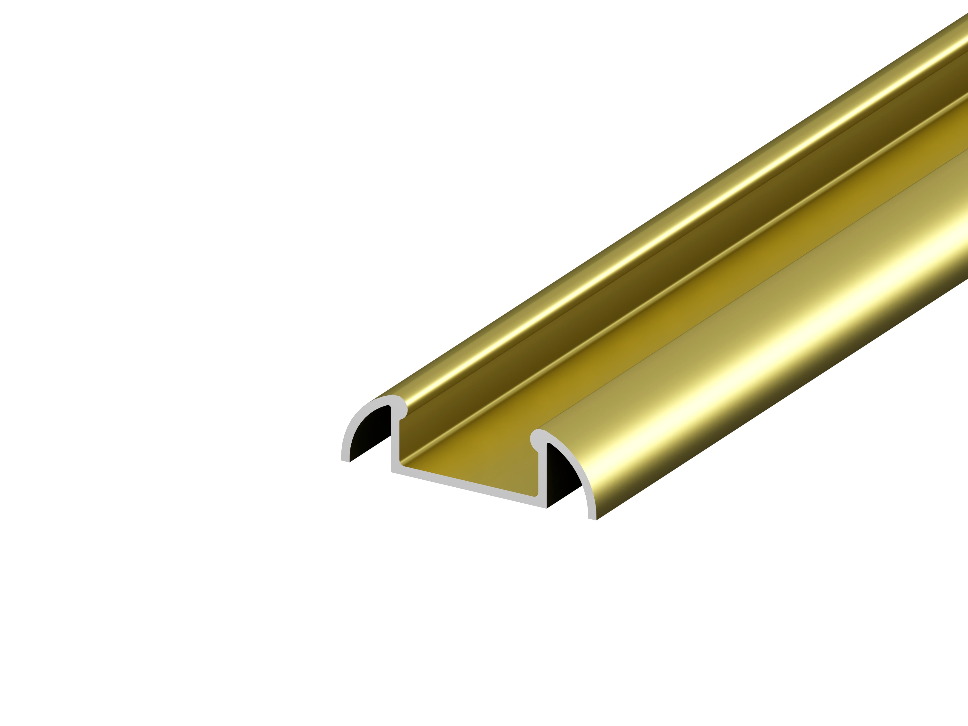 (24.6mm x 7mm) 2 Metre Surface Mounted Gold LED Profile P2-1