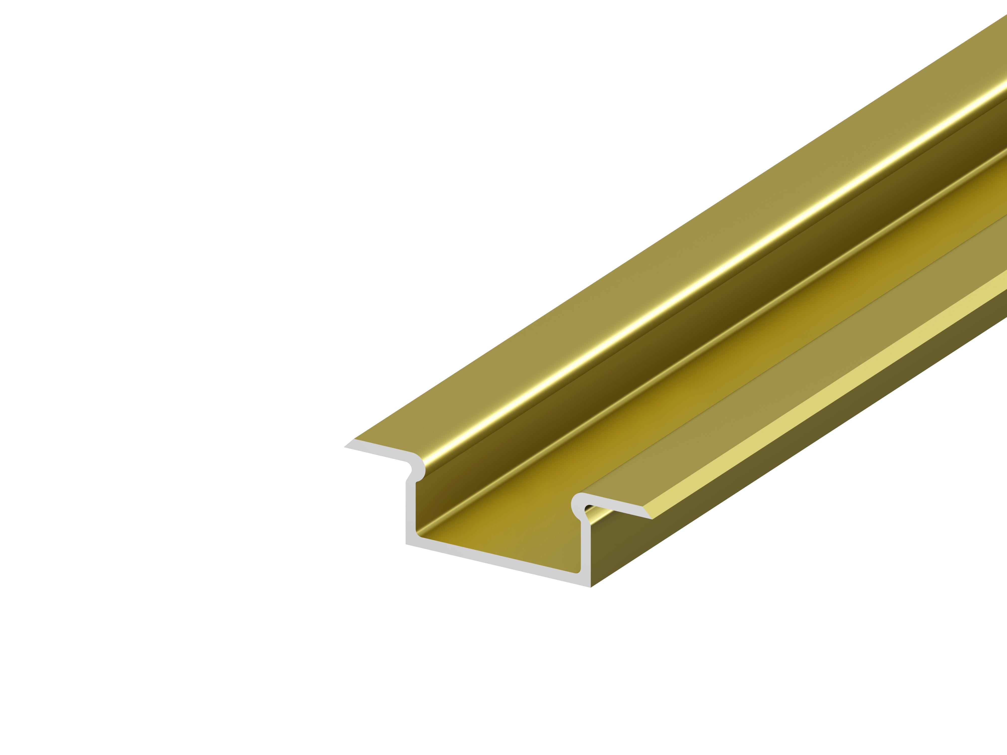 (25mm x 6.2mm) 2 Metre Recessed Gold/Brass LED Profile P6-2