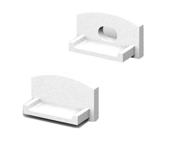 P4-1 Strip Recessed White Profile End Cap Set (For C1 & C4 Diffuser) Rounded-Top-0