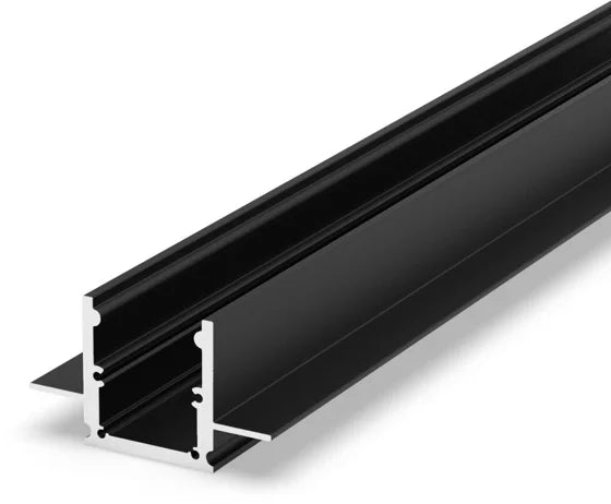 (18.4mm x 19.7mm) 1 Metre Plaster In Deep Black LED Profile P25-2