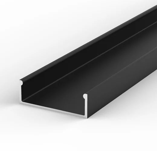 (30.8mm x 10mm) 2 Metre Surface Mounted Black LED Profile P13-1