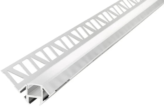 (60.5mm x 26.4mm) Integral LED 2 Metre Aluminium Plaster In Corner Mounted Profile C/W Opal Cover & End Caps