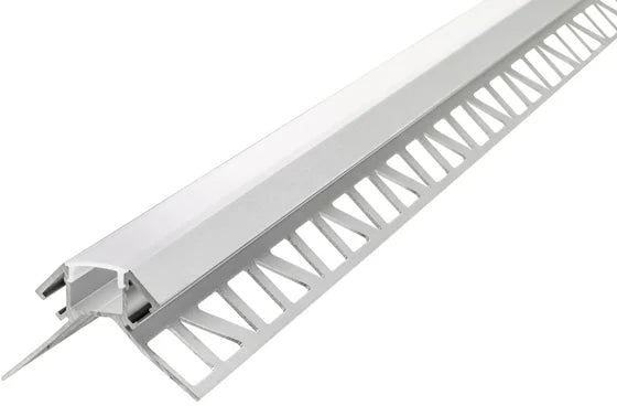 (45.1mm x 30.3mm) Integral LED 1 Metre Aluminium Plaster In Corner Mounted Profile C/W Opal Cover & End Caps