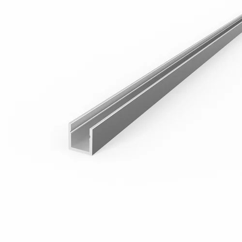 (6.6mm x 7mm) 2 Metre Surface Mounted LED Profile Silver Anodised P4-4