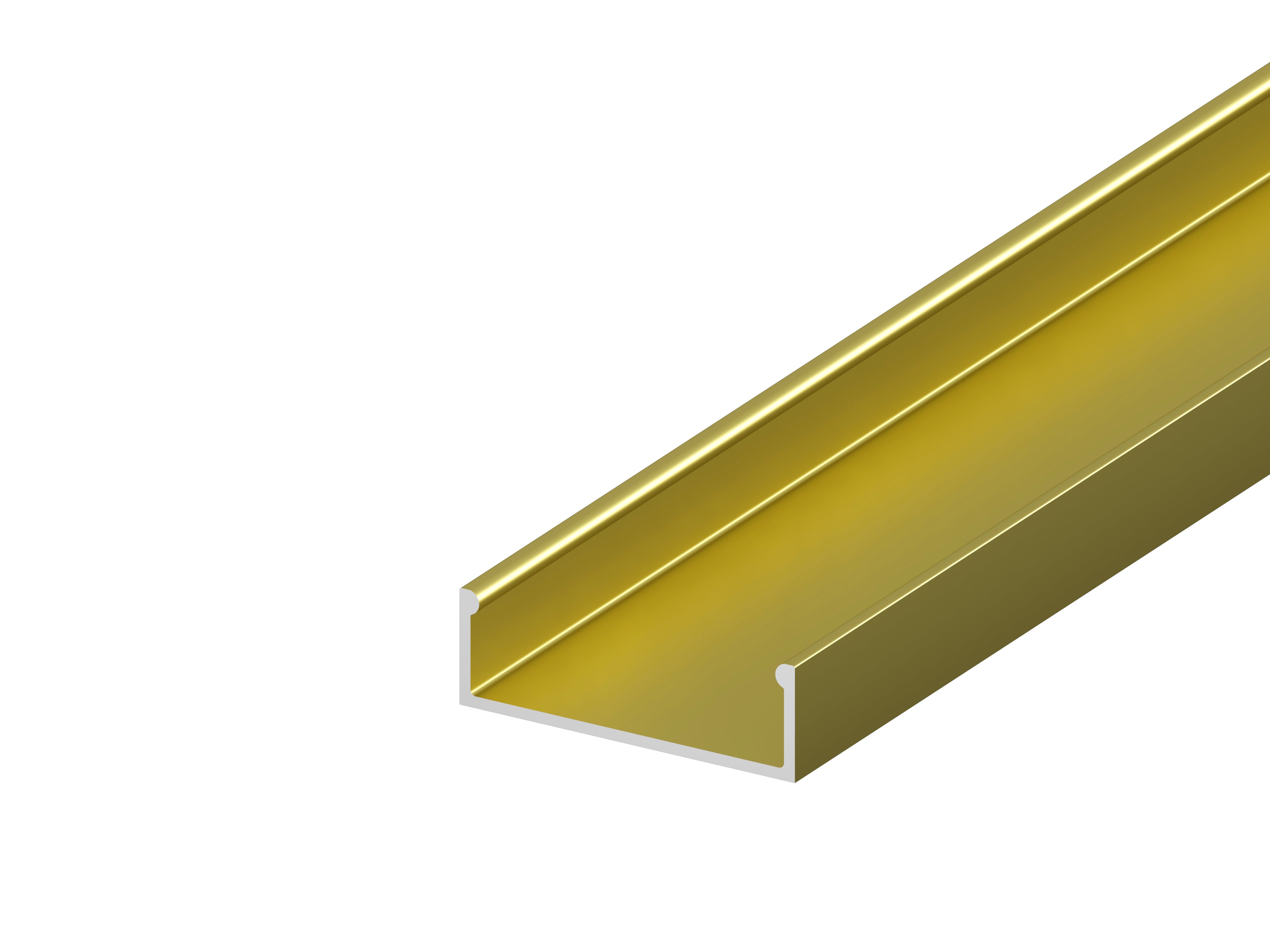 (30.8mm x 10mm) 2 Metre Surface Mounted Gold/Brass LED Profile P13-1