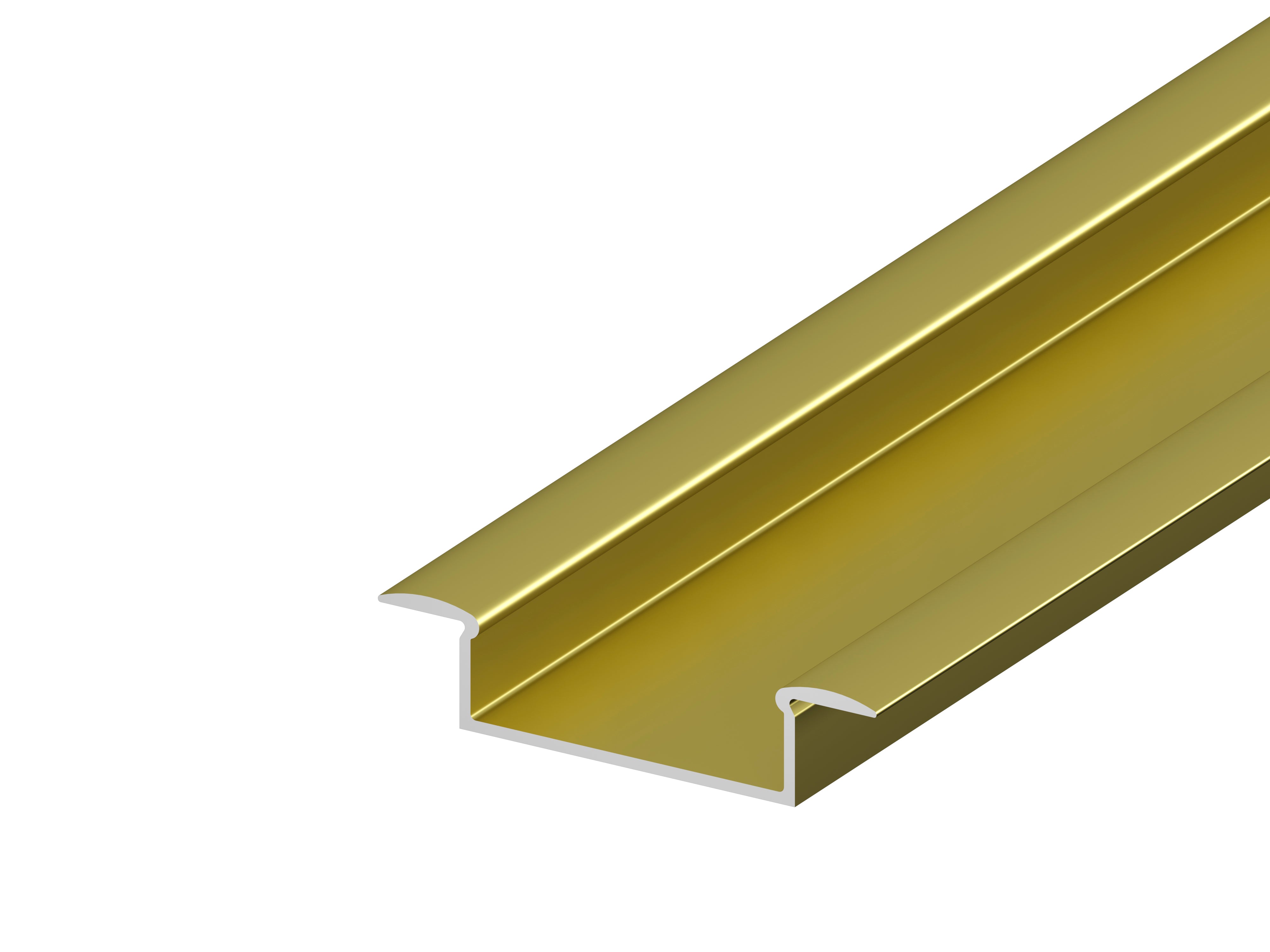 (45.8mm x 9.2mm) 2 Metre Recessed Gold/Brass LED Profile P14-1