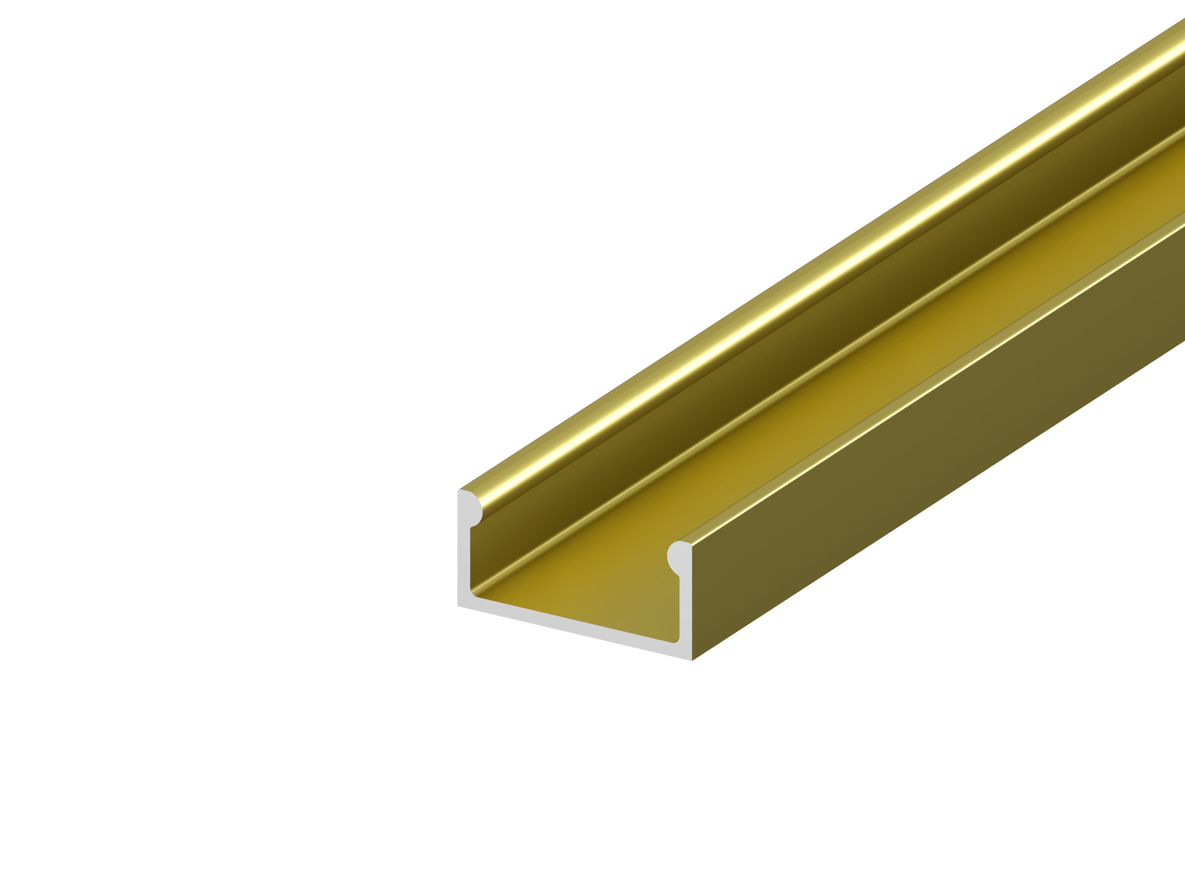 (15mm x 7mm) 2 Metre Surface/Recessed Mounted Gold/Brass LED Profile P4-1