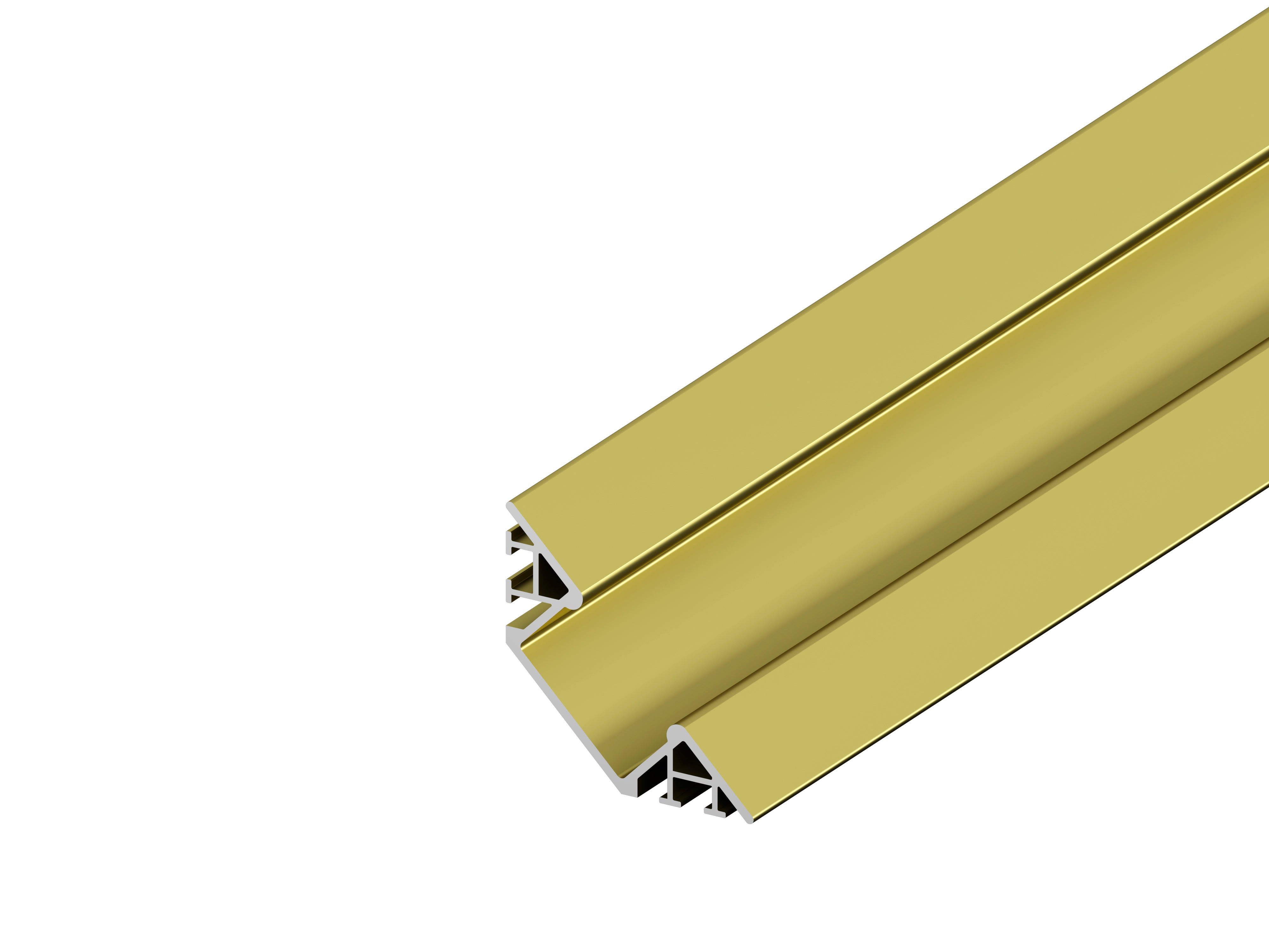 (22.7mm x 22.7mm) 2 Metre Corner Mounted Gold/Brass LED Profile P7-1