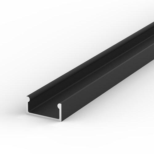 (15mm x 7mm) 2 Metre Recessed/Surface Black LED Profile P4-1-0