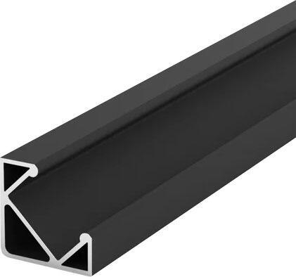 (17mm x 17mm) 2 Metre Surface/Recessed Corner Black LED Profile P3-1-0