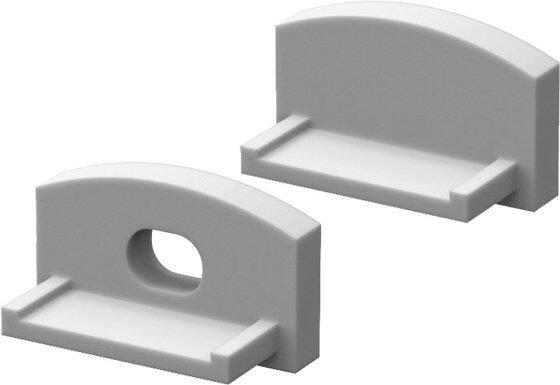 P4-1 Strip Recessed Grey Profile End Cap Set (For C1 & C4 Diffuser) Rounded-Top-0